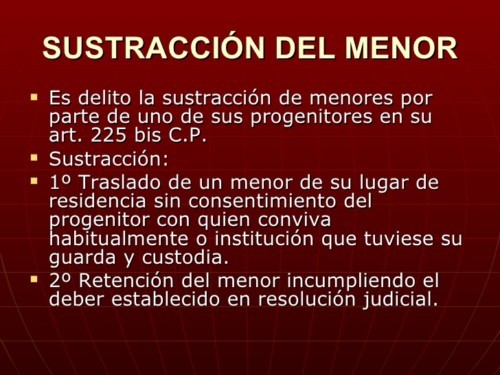 LA SUSTRACCIÓN «LEGAL» DE MENORES EN ESPAÑA